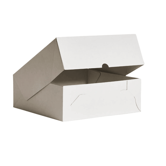 10" Inch Tall Easy Fold White Corrugated Cake Box - 50/CTN - TEM IMPORTS™