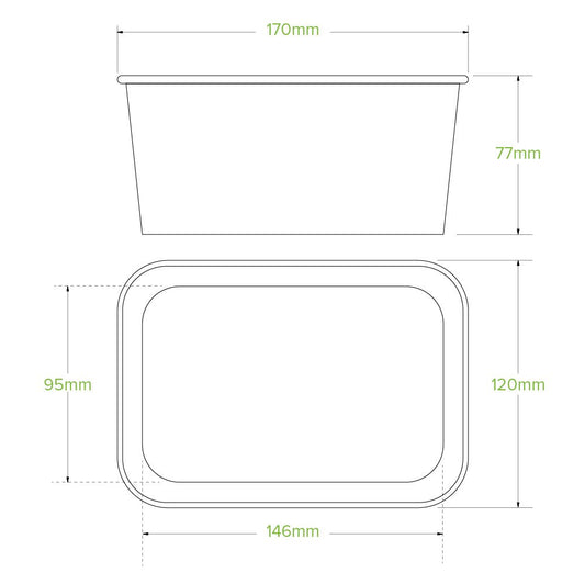 1000mL Kraft BioBoard Takeaway Base - 300pcs/Ctn - TEM IMPORTS™