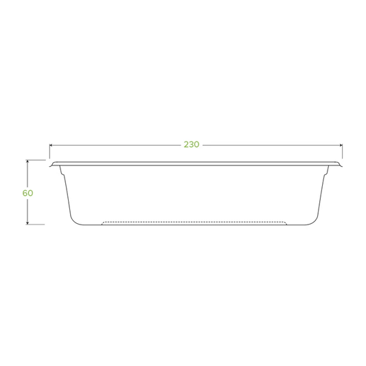 1000mL Natural Rectangular Plant Fibre Tray - 500/CTN - TEM IMPORTS™
