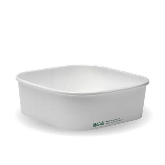 1000mL White BioBoard Square Takeaway Base - 300pcs/Ctn - TEM IMPORTS™
