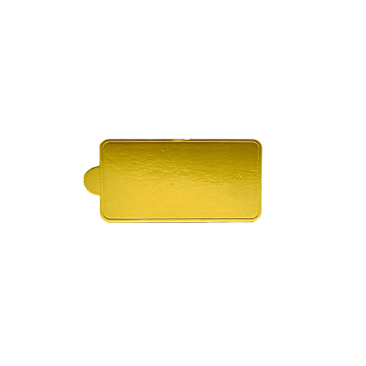 102x51mm Mini Paper Cake Board Rectangular Gold - TEM IMPORTS™