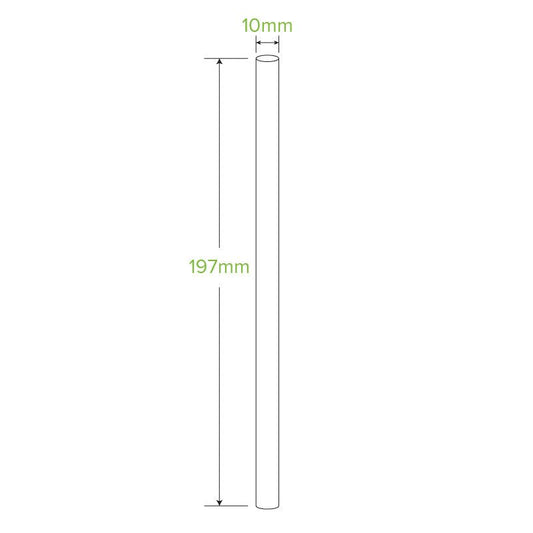 10mm Jumbo White BioStraw - 2500pcs/Ctn - TEM IMPORTS™