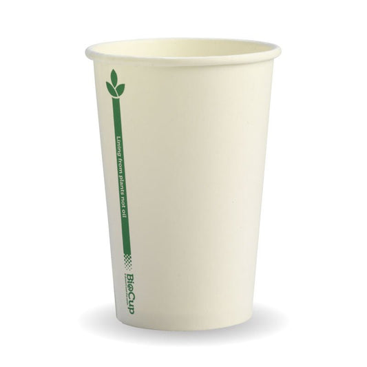10oz/320mL (80mm) White Green Line Single Wall BioCup - 1000pcs/ctn - TEM IMPORTS™