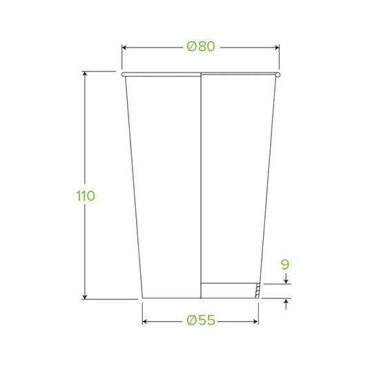 10oz/320mL (80mm) White Single Wall BioCup - 1000pcs/ctn - TEM IMPORTS™