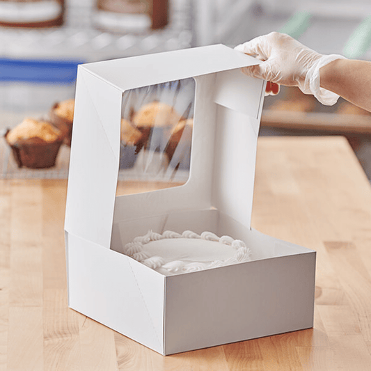 11 Inch Square Patisserie White Window Box - 100/CTN - TEM IMPORTS™