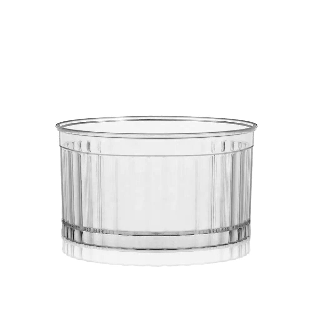 120mL Clear Mini Round Ribbed Dessert Cup Base - TEM IMPORTS™