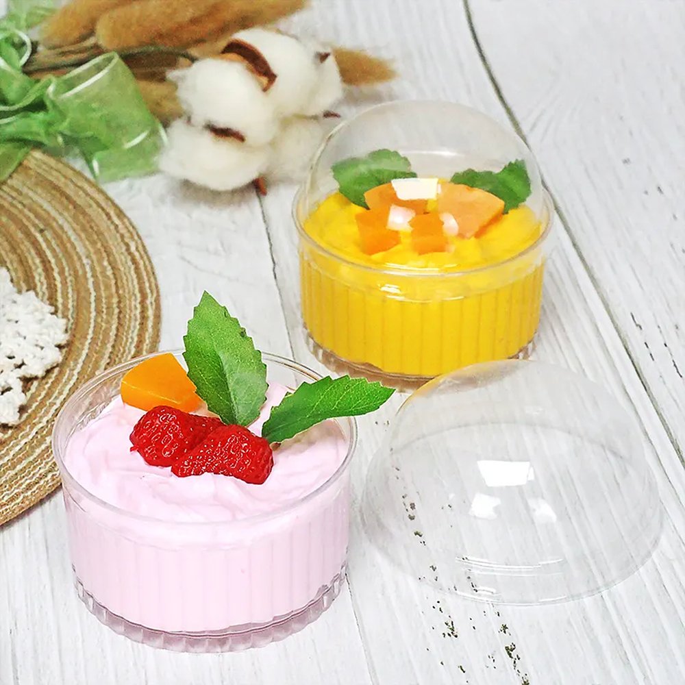 120mL Clear Mini Round Ribbed Dessert Cup Base - TEM IMPORTS™