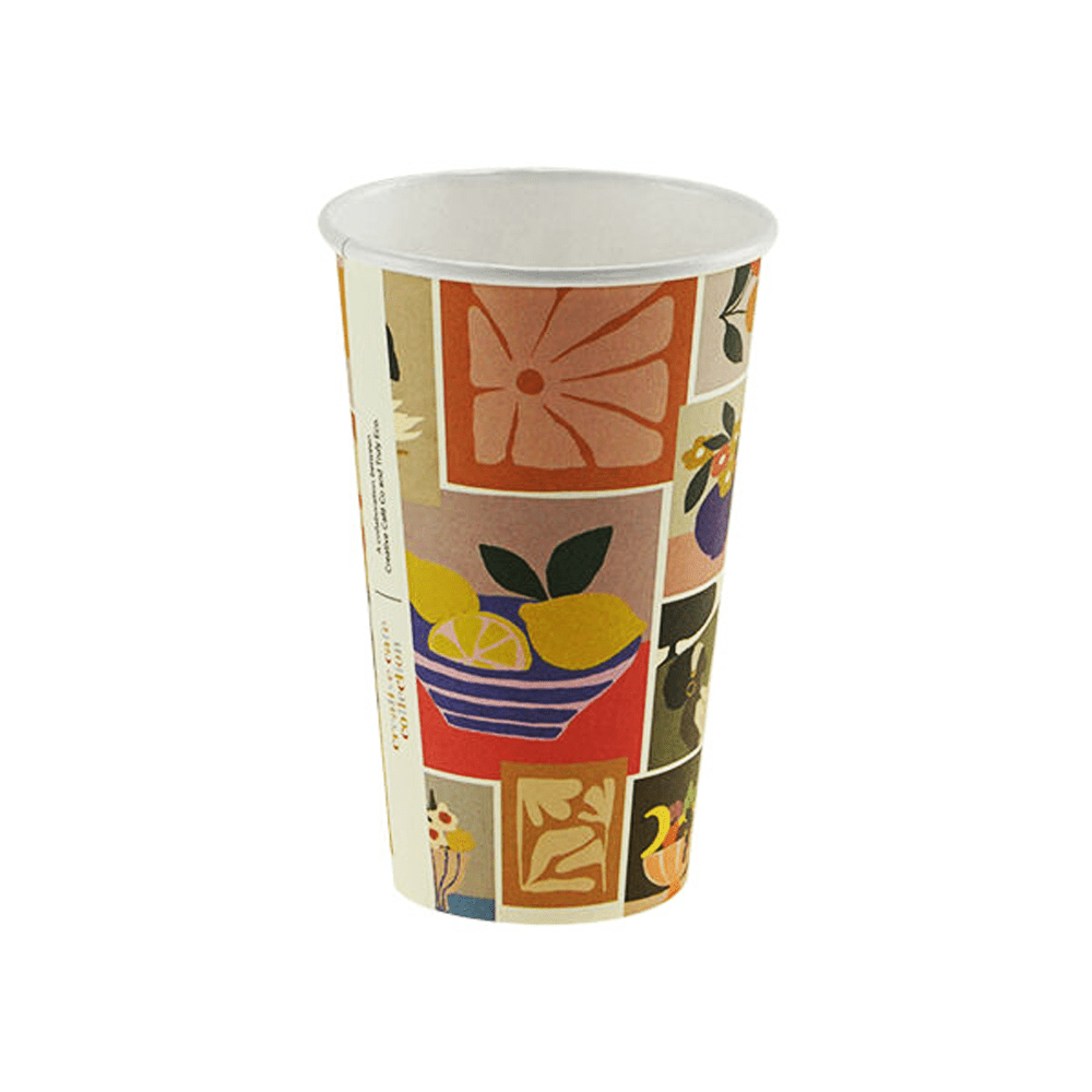 12oz (90mm) Cafe Collection Art Single Wall Paper Coffee Cup - 1000/CTN - TEM IMPORTS™