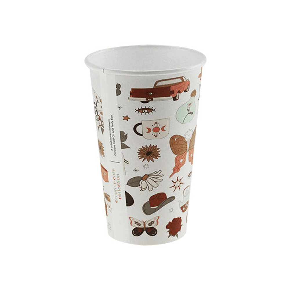 12oz (90mm) Cafe Collection Art Single Wall Paper Coffee Cup - 1000/CTN - TEM IMPORTS™