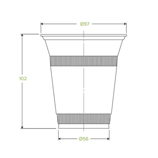 12oz/360mL Clear (96mm) PET Unbranded BioCup - 1000/CTN - TEM IMPORTS™