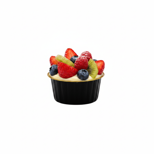 130mL Round Aluminium Ribbed Wall Foil Cake Tin - Black&Gold Series - TEM IMPORTS™