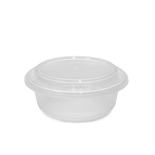 13oz/380mL Round Tampered Evident Frosted Container With Lid - TEM IMPORTS™