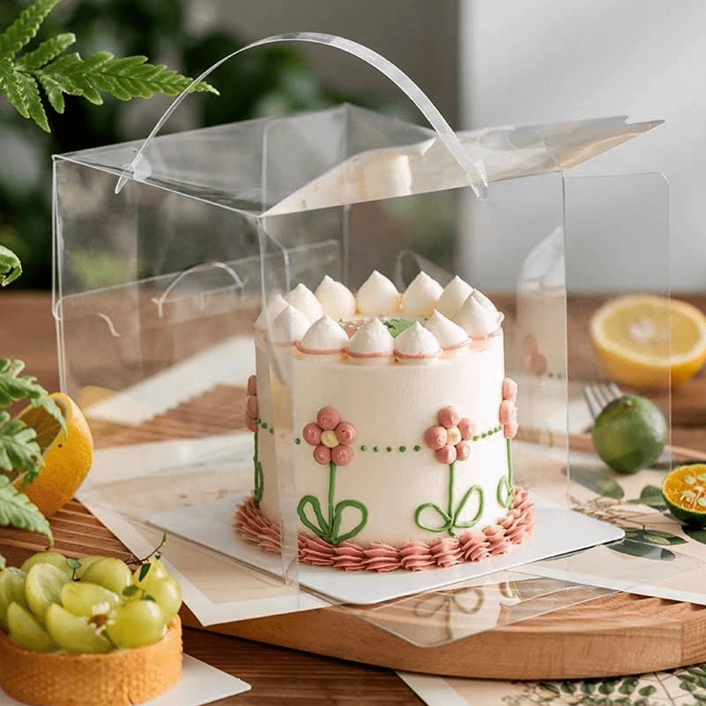 150x150x130mm Clear Square Box With Handle - TEM IMPORTS™