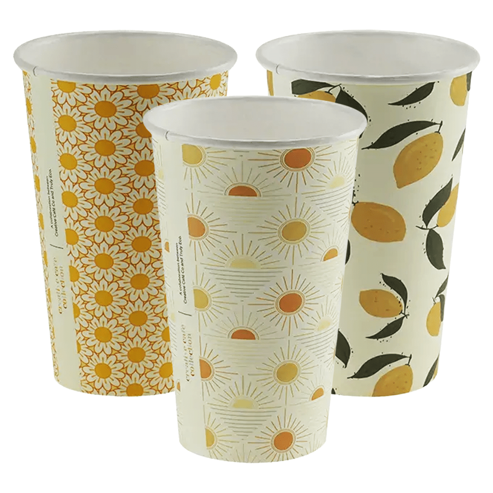 16oz (90mm) Cafe Collection Art Single Wall Paper Coffee Cup - 1000/CTN - TEM IMPORTS™