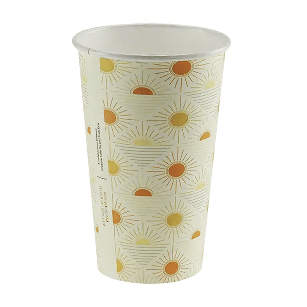 16oz (90mm) Cafe Collection Art Single Wall Paper Coffee Cup - 1000/CTN - TEM IMPORTS™