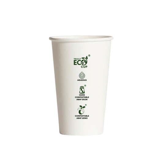 16oz Truly Eco® Aqueous Single Wall Paper Cup White - 1000/CTN - TEM IMPORTS™