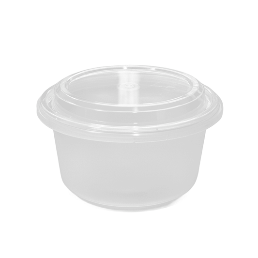 16oz/500mL Round Tampered Evident Frosted Container With Lid - TEM IMPORTS™