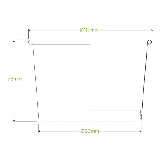 16oz/550mL Kraft Paper BioBowl - 500pcs/Ctn - TEM IMPORTS™