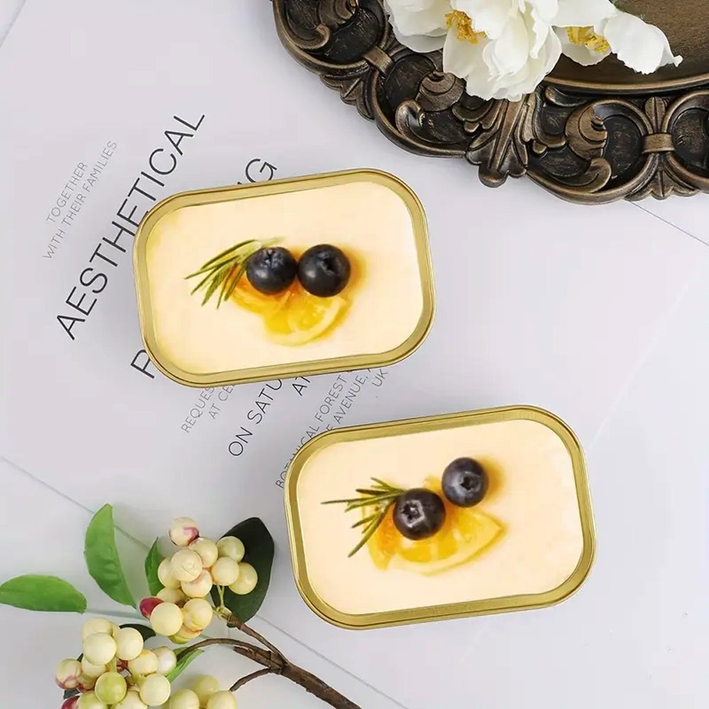 170mL Black & Gold Rectangular Aluminium Foil Cake Tin - TEM IMPORTS™