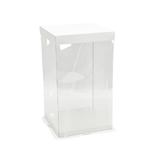 17x17x28 Transparent Square Box With Paper Lid - TEM IMPORTS™