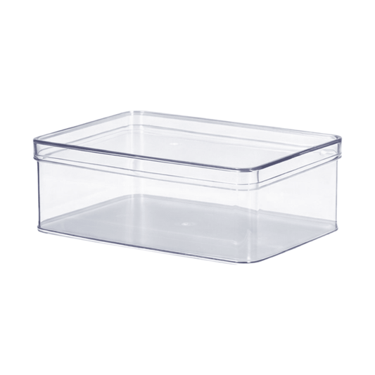 1800mL Clear Rectangular Container With Hard Lid - TEM IMPORTS™