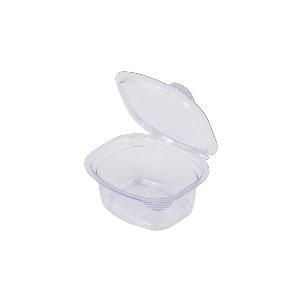 1oz/30mL Clear PET Hinged Lid Sauce Container - TEM IMPORTS™