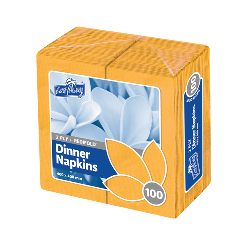 2 - Ply Dinner Napkins RediFold Gold 400x400mm - 1000/CTN - TEM IMPORTS™
