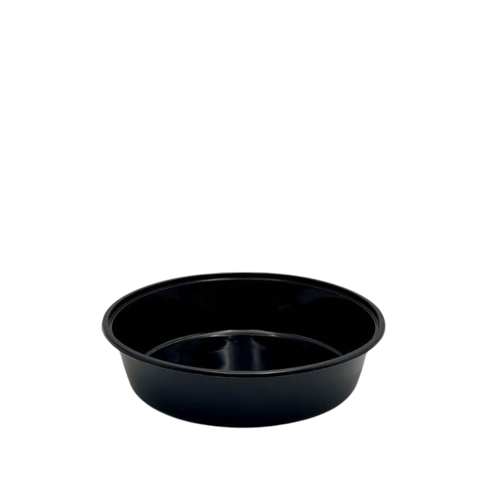 2000mL Takeaway Round Black Supa Bowls With Flat Lid - TEM IMPORTS™