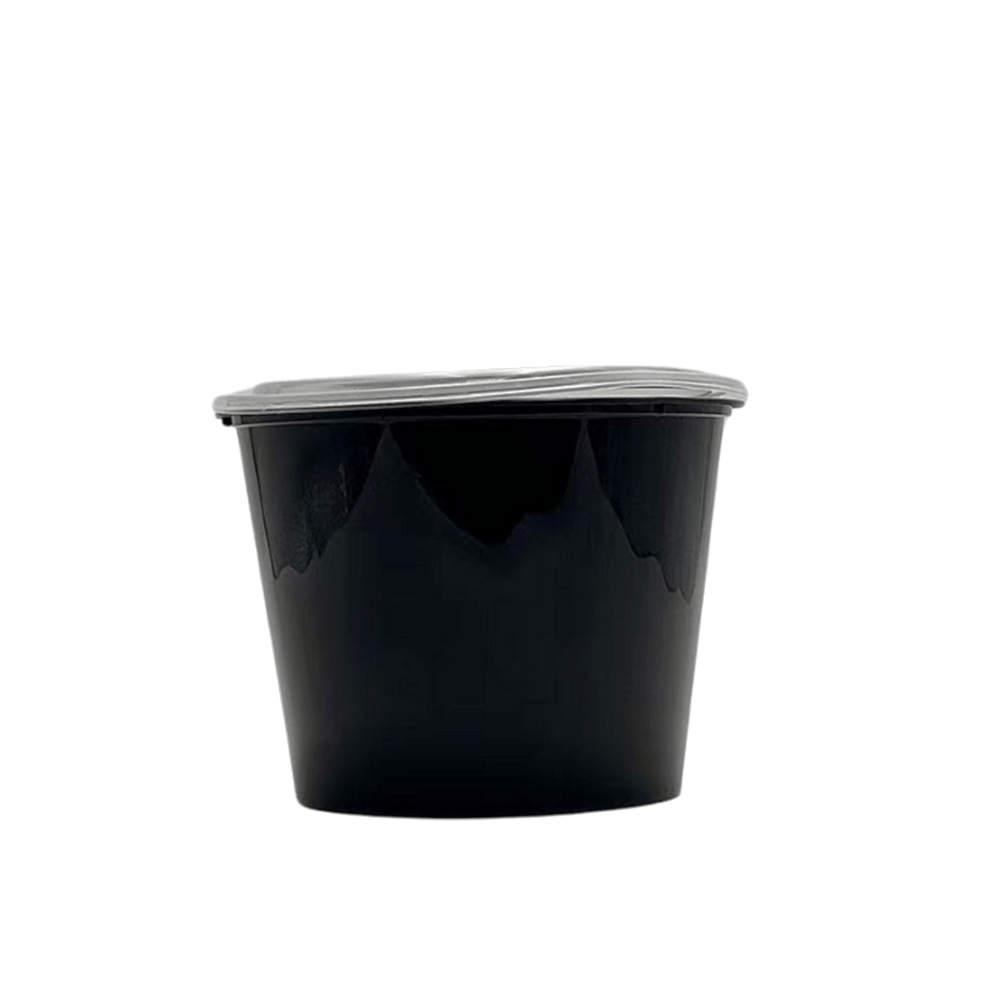 2000mL Takeaway Tall Round Black Supa Bowls With Lids - TEM IMPORTS™