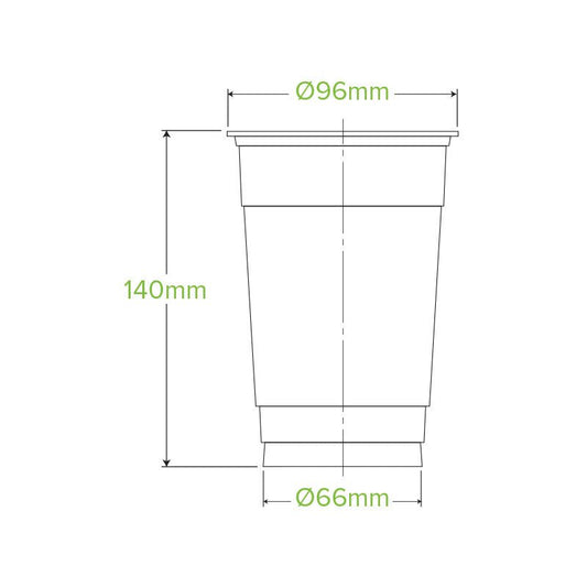 20oz/600mL (96mm) Clear PET BioCup - 1000pcs/ctn - TEM IMPORTS™