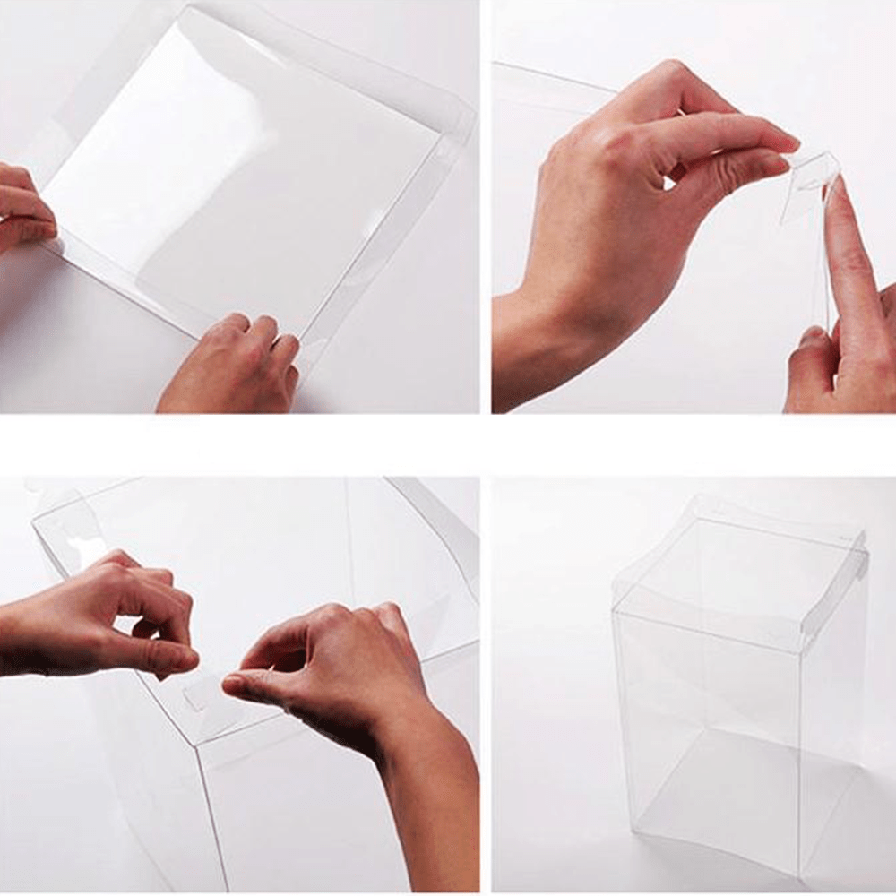 22x22x30 Clear Square Cake Box Gradient Pink With Paper Lid - TEM IMPORTS™