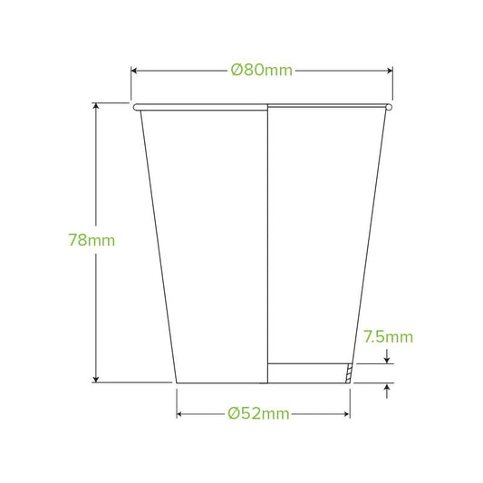 230mL/6oz (80mm) Leaf Single Wall BioCup - 1000/CTN - TEM IMPORTS™