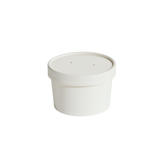 240mL (8oz) White Food Container & Lid Combo - TEM IMPORTS™