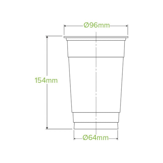 24oz/700mL (96mm) Clear PET BioCup - 1000pcs/ctn - TEM IMPORTS™
