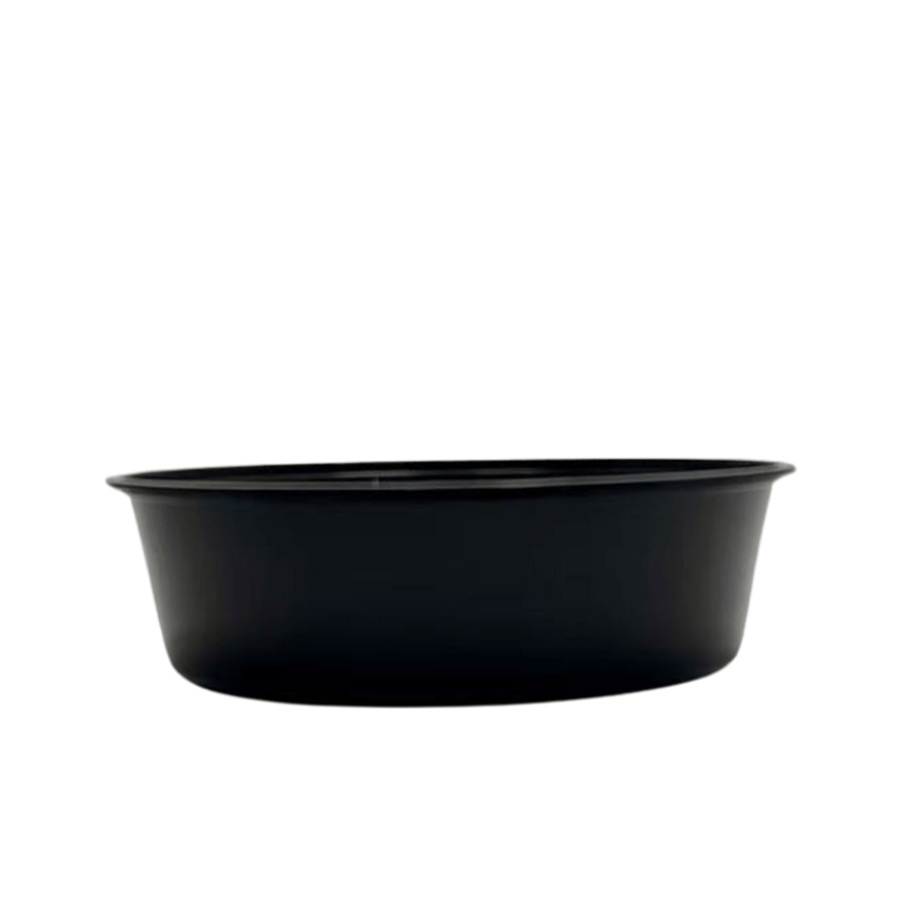 2500mL Takeaway Round Black Supa Bowls With Lid - TEM IMPORTS™