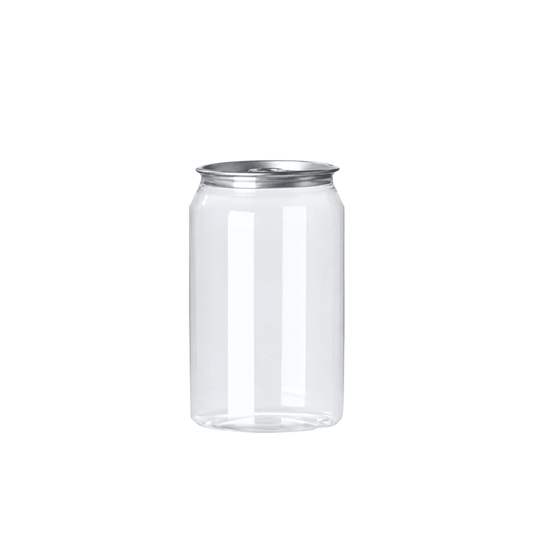 250mL Clear PET Can With Lid - 200/CTN - TEM IMPORTS™