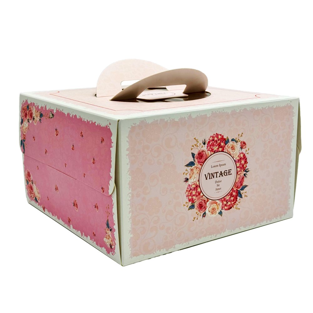 25x25x15 Patisserie Square Cake Box - Vintage - TEM IMPORTS™