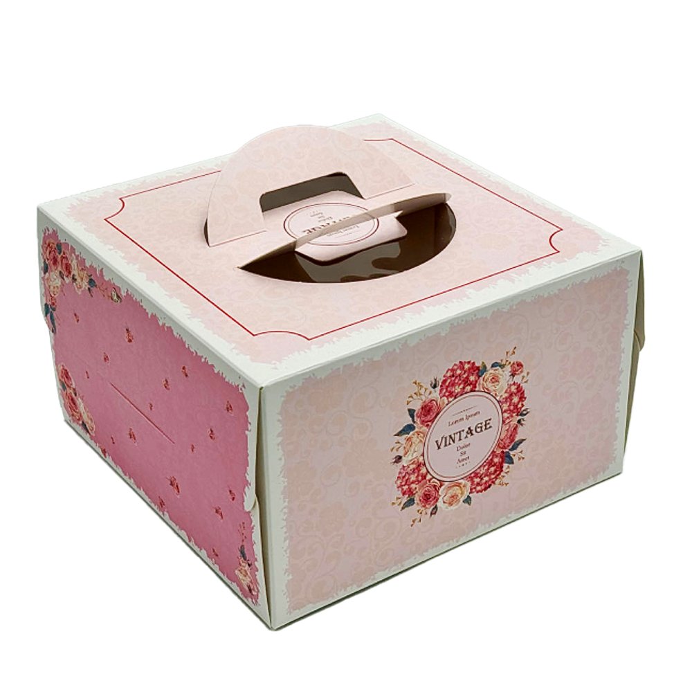 25x25x15 Patisserie Square Cake Box - Vintage - TEM IMPORTS™