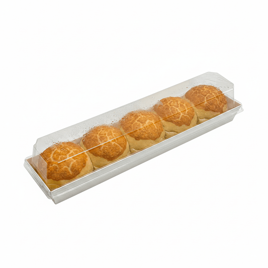 29x6.5cm Long Rectangular White Paper Tray With Clear Lid - TEM IMPORTS™