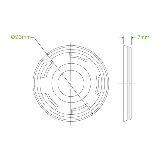 300-700mL (96mm) Flat Clear BioCup Lid - 1000pcs/ctn - TEM IMPORTS™