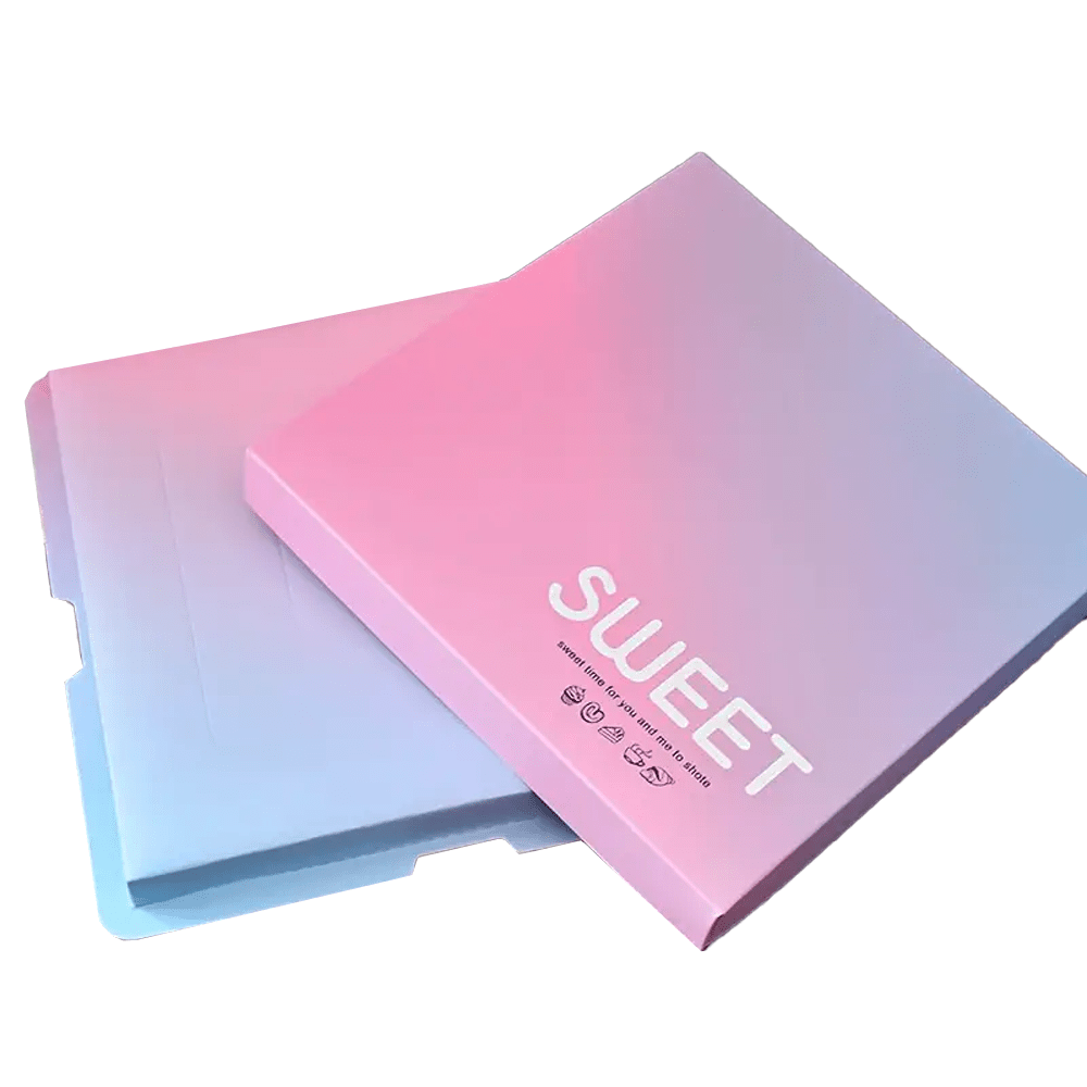 30x30x45 Clear Square Cake Box Gradient Pink With Paper Lid - TEM IMPORTS™