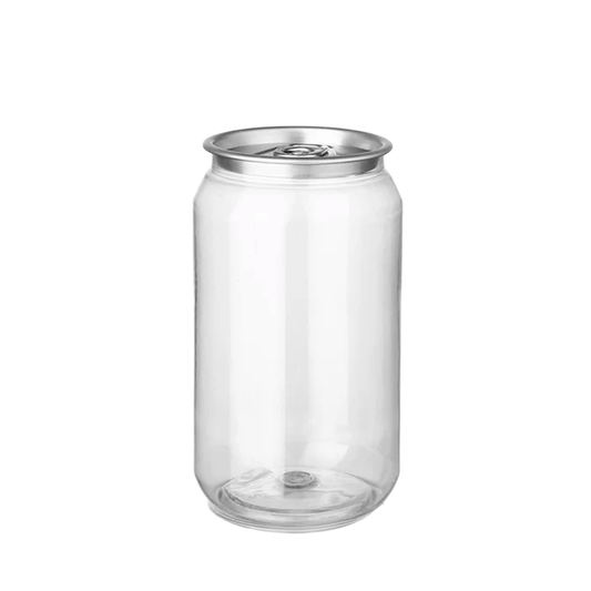 330mL Short Clear PET Can With Lid - 300/CTN - TEM IMPORTS™