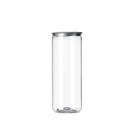 330mL Tall Slim Clear PET Can With Lid - 300/CTN - TEM IMPORTS™
