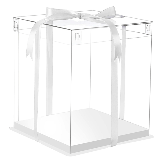 35x35x45 Transparent Square Box With Clear Lid - TEM IMPORTS™