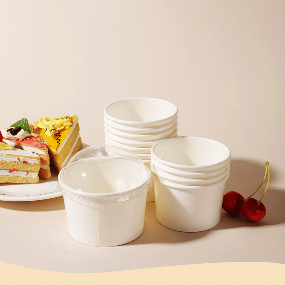4oz/120mL PE Coated Ice Cream White Paper Cup - TEM IMPORTS™