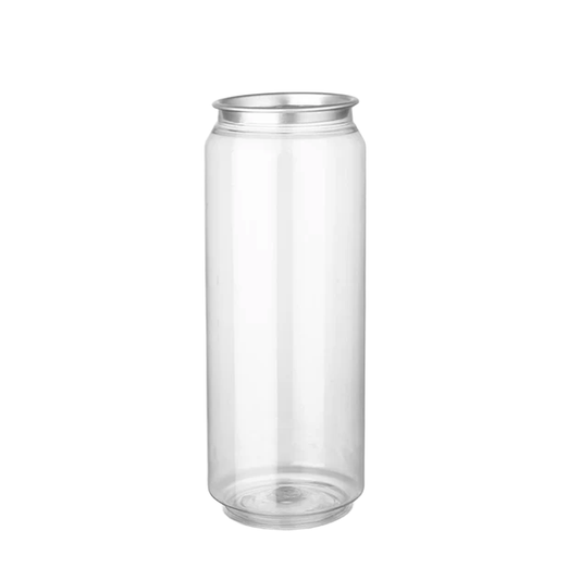 500mL Clear PET Can With Lid - 200/CTN - TEM IMPORTS™