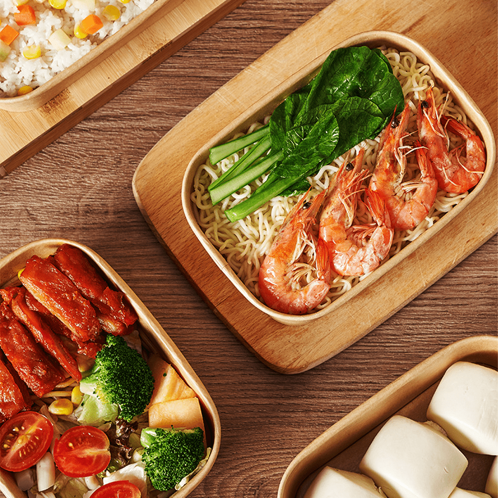 500mL PP Coated Kraft Rectangular Container - TEM IMPORTS™