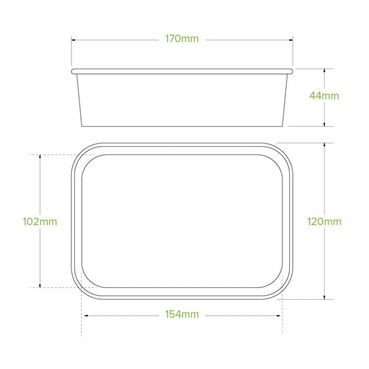 500mL White BioBoard Takeaway Base - 300pcs/Ctn - TEM IMPORTS™
