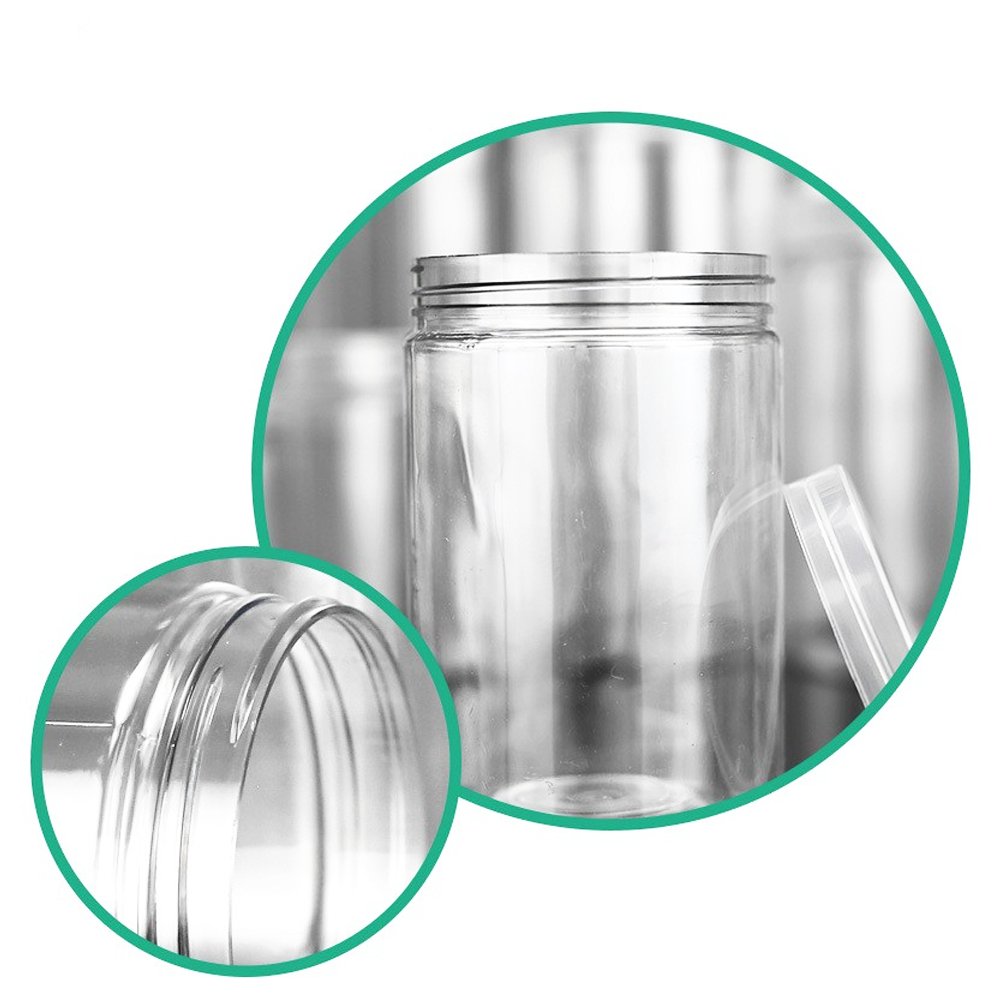 500mL/89mm Neck Straight Sided Plastic Jar With Metal Lid - TEM IMPORTS™