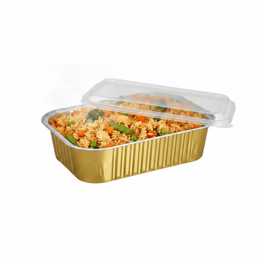 570mL Aluminium Gold & Silver Seires Pan Rectangular Base - 1000/Ctn - TEM IMPORTS™
